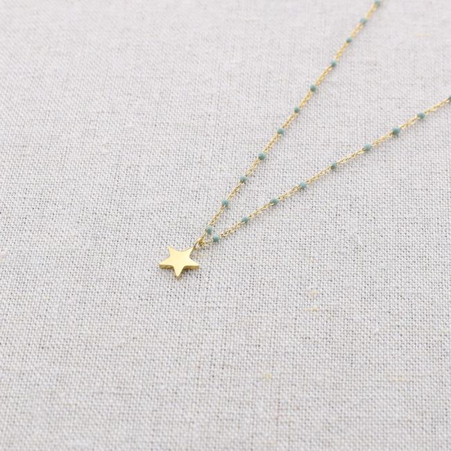 GARGANTILLA ACERO ESMALTE COLGANTE ESTRELLA