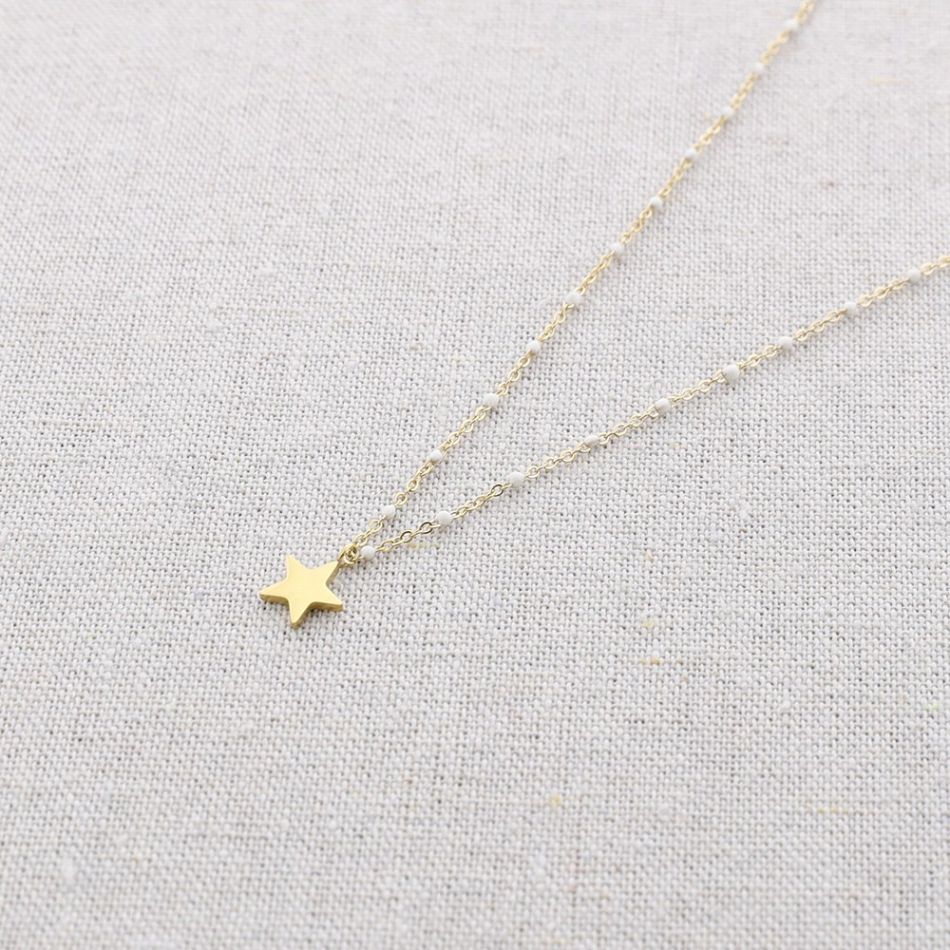 GARGANTILLA ACERO ESMALTE COLGANTE ESTRELLA