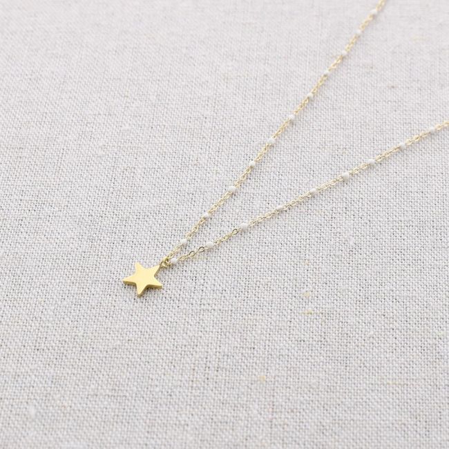 ENAMEL STEEL STAR PENDANT SHORT NECKLACE