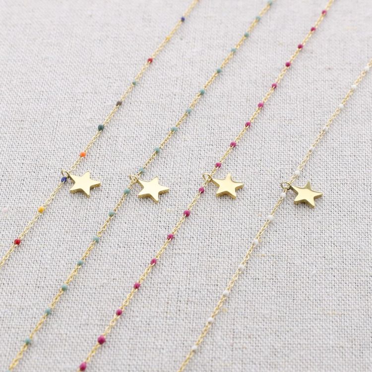 GARGANTILLA ACERO ESMALTE COLGANTE ESTRELLA 2