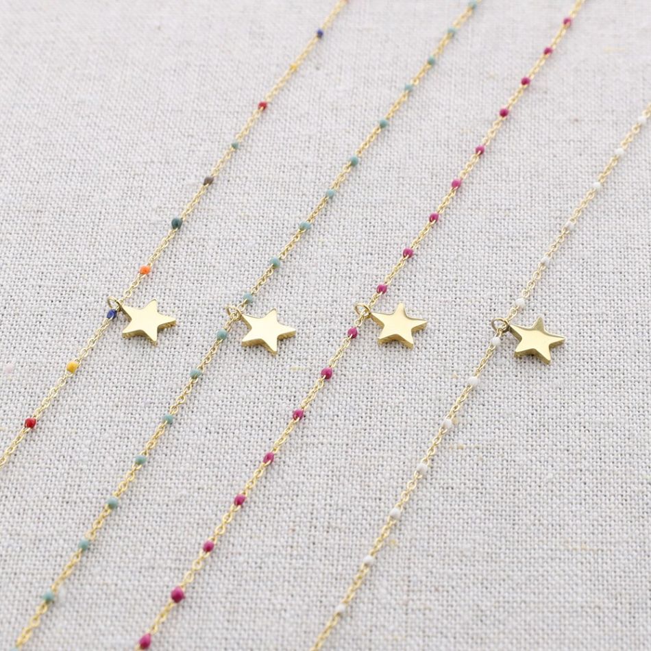 GARGANTILLA ACERO ESMALTE COLGANTE ESTRELLA
