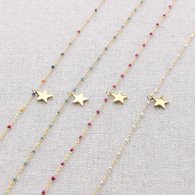 GARGANTILLA ACERO ESMALTE COLGANTE ESTRELLA