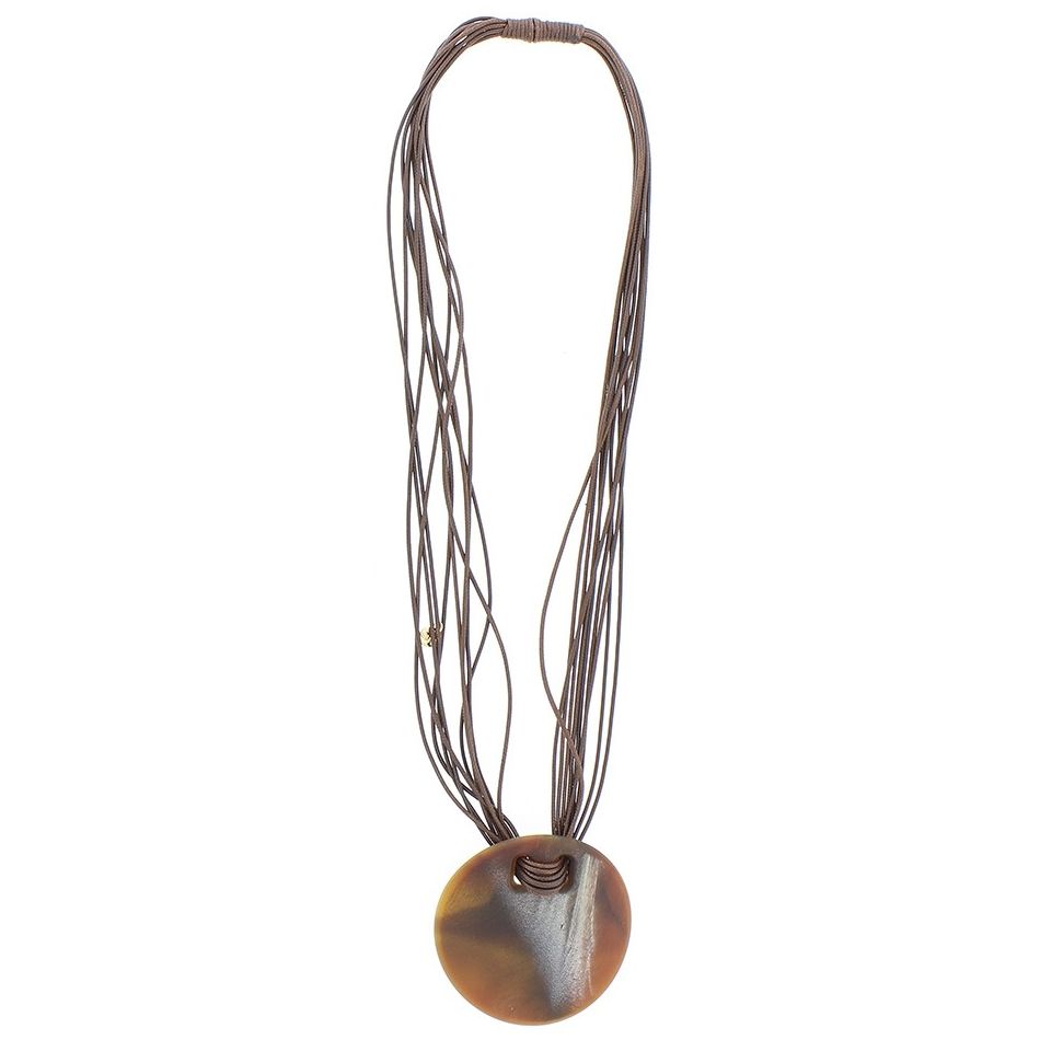 COLLAR LARGO COLGANTE MEDALLÓN RESINA