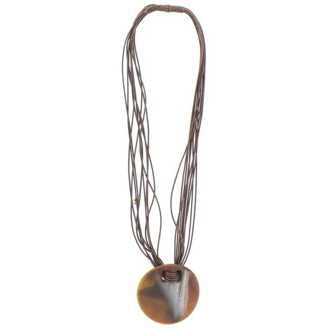 COLLAR LARGO COLGANTE MEDALLÓN RESINA