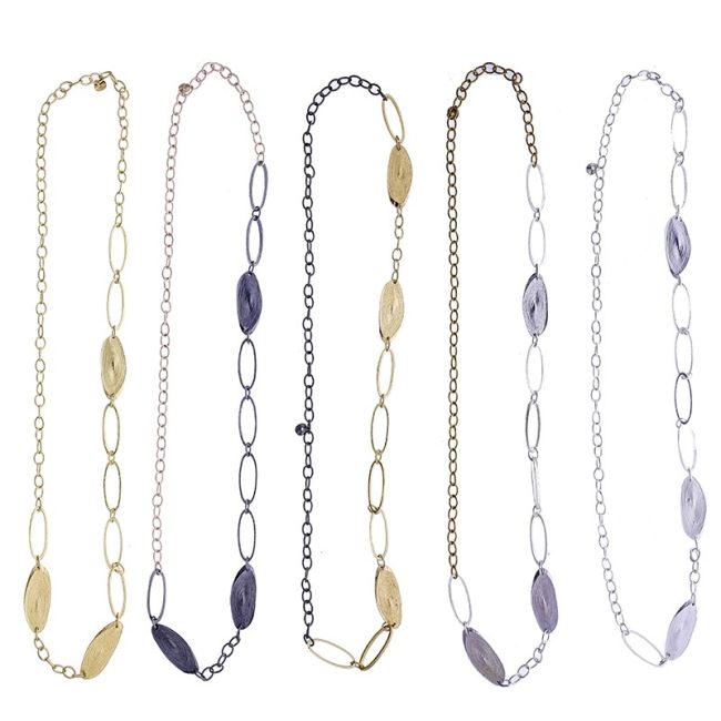 LONG NECKLACE WITH METAL BEADS LINKS