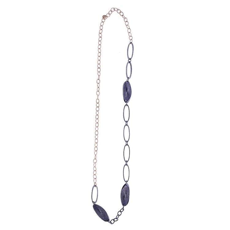 COLLAR LARGO ESLABONES CUENTAS METAL