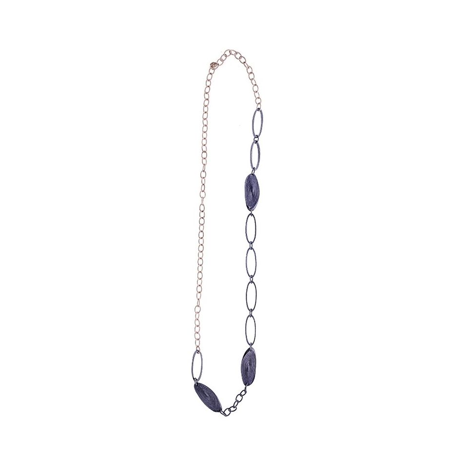 COLLAR LARGO ESLABONES CUENTAS METAL