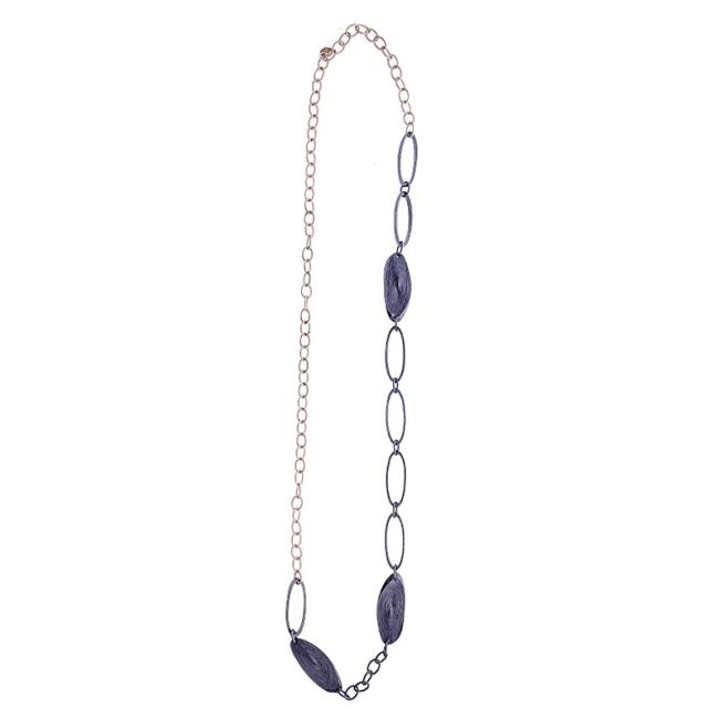 COLLAR LARGO ESLABONES CUENTAS METAL