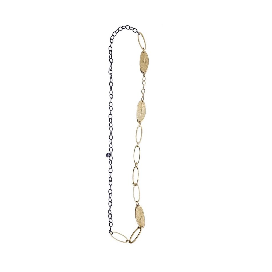 COLLAR LARGO ESLABONES CUENTAS METAL