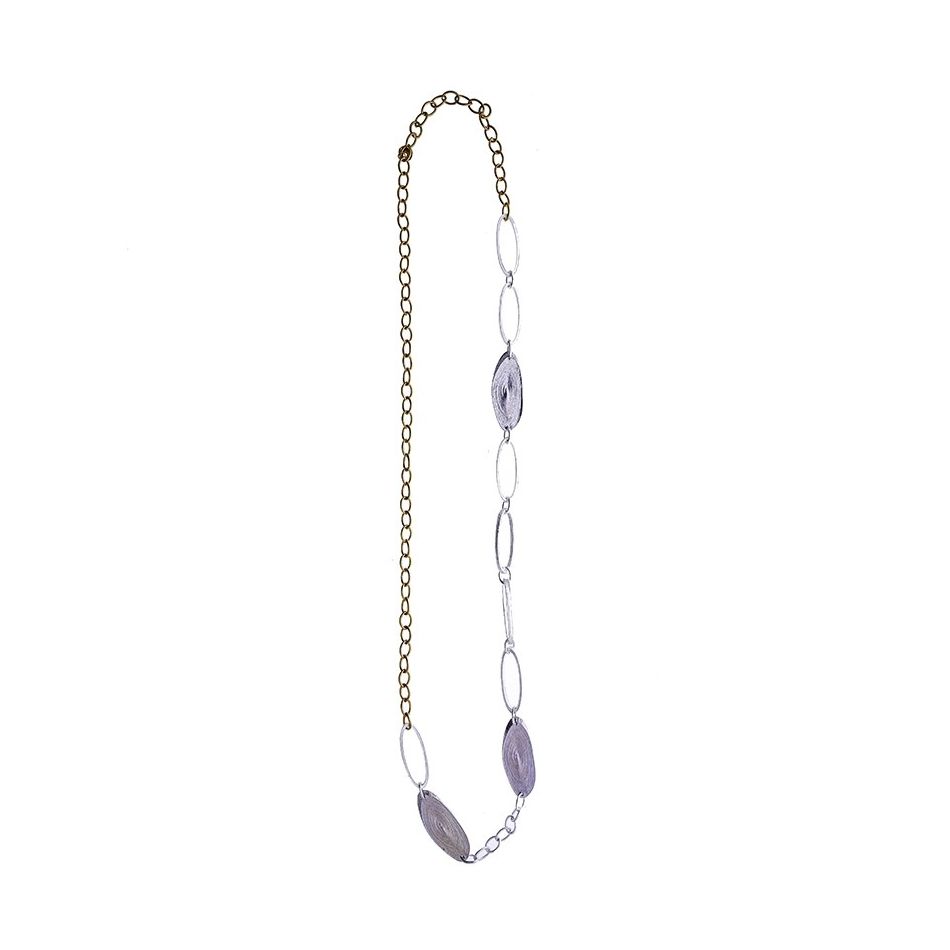 COLLAR LARGO ESLABONES CUENTAS METAL