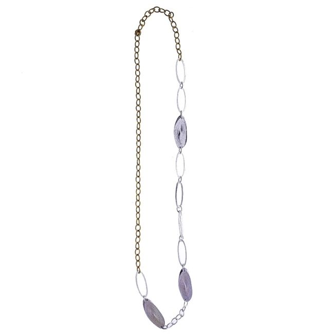 COLLAR LARGO ESLABONES CUENTAS METAL
