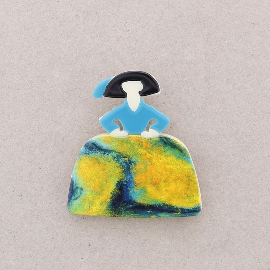 BROCHE MENINA RESINA