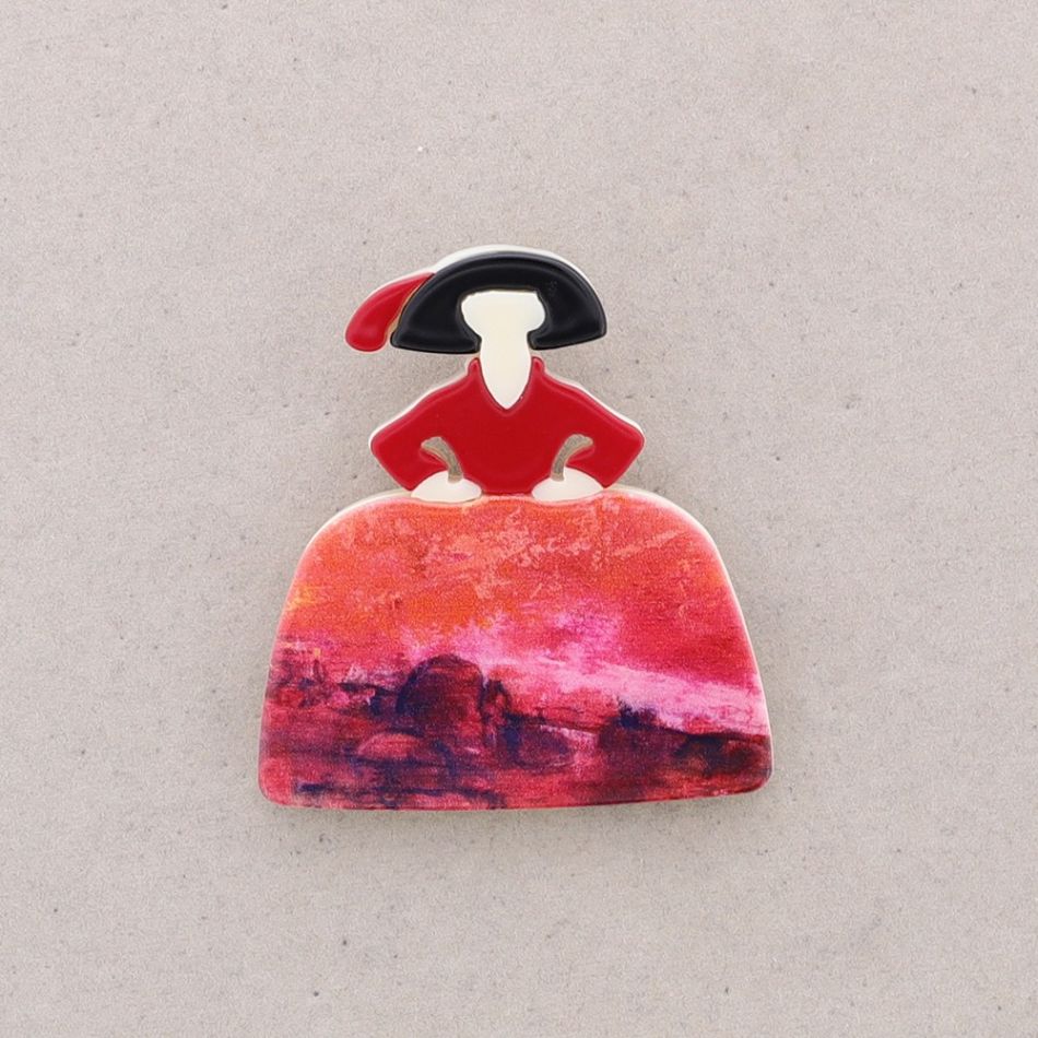 BROCHE MENINA RESINA