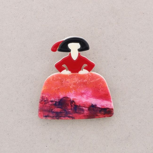 BROCHE MENINA RESINA