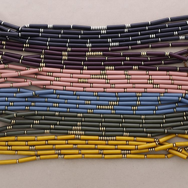 RESIN METAL BEADS SHORT NECKLACE 2