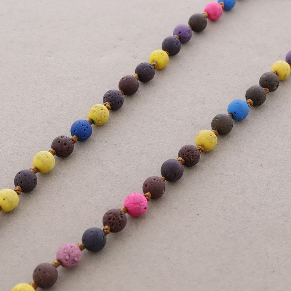 COLLAR LARGO BOLAS LAVA NUDOS 1.2*8MM