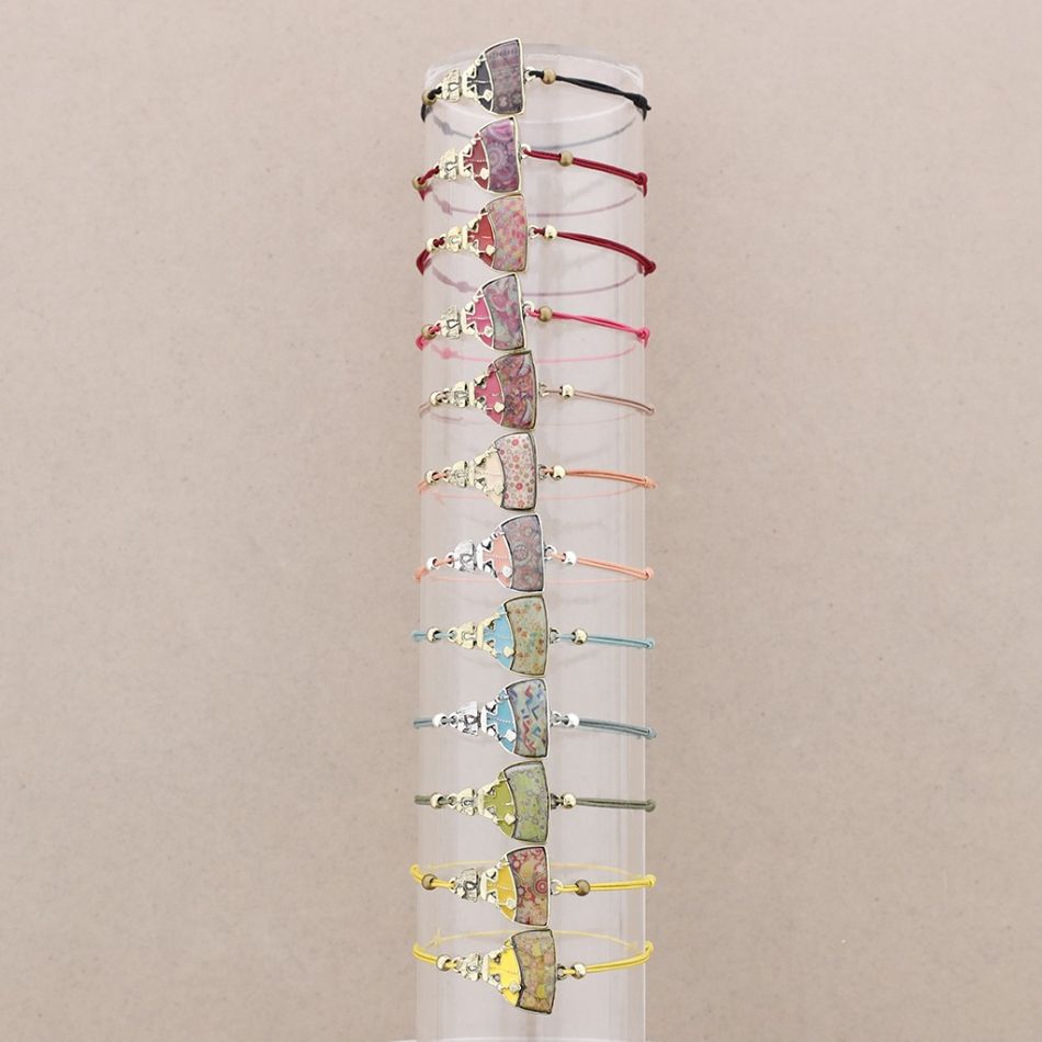 ENAMEL METAL ELASTIC BRACELET