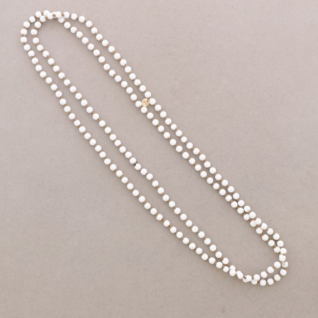 LONG NECKLACE LAVA BALLS KNOTS 1.5M*6MM