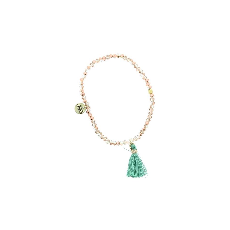 PULSERA CUENTAS FACETADAS FLECO