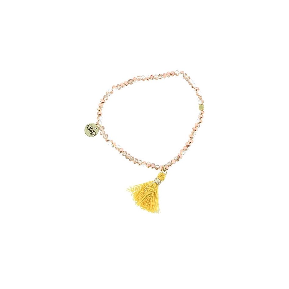 PULSERA CUENTAS FACETADAS FLECO