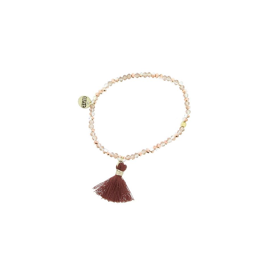 PULSERA CUENTAS FACETADAS FLECO