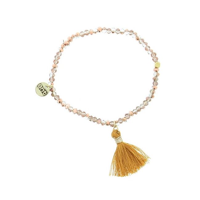 PULSERA CUENTAS FACETADAS FLECO