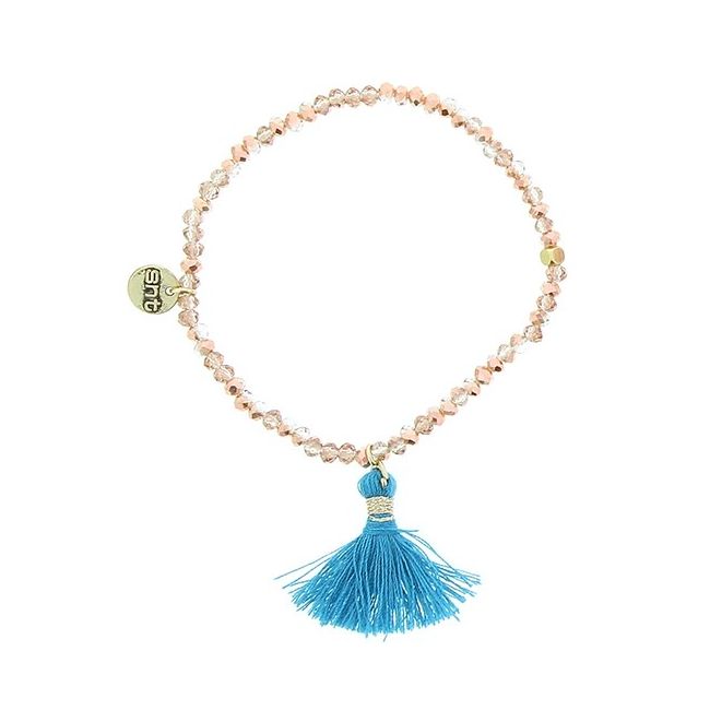 PULSERA CUENTAS FACETADAS FLECO