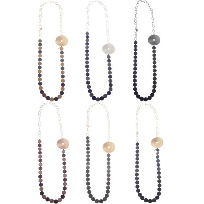 METAL LEATHER MEDALS CHAIN LONG NECKLACE