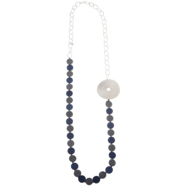 METAL LEATHER MEDALS CHAIN LONG NECKLACE