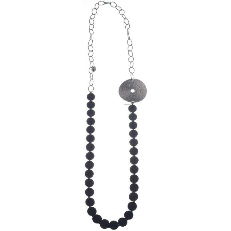 METAL LEATHER MEDALS CHAIN LONG NECKLACE 2