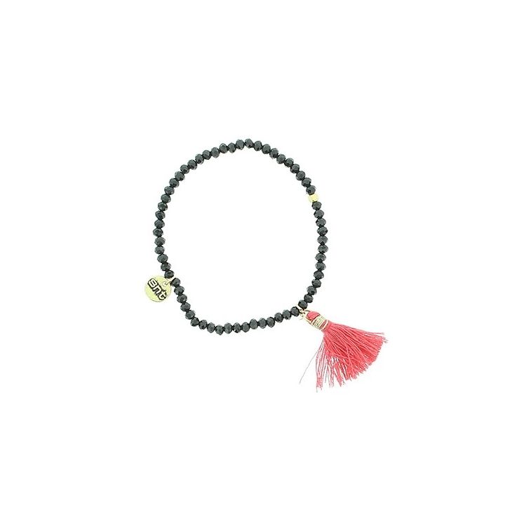 PULSERA CUENTAS FACETADAS FLECO