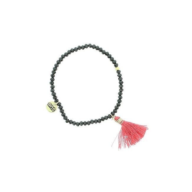 PULSERA CUENTAS FACETADAS FLECO