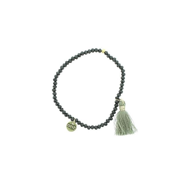 PULSERA CUENTAS FACETADAS FLECO