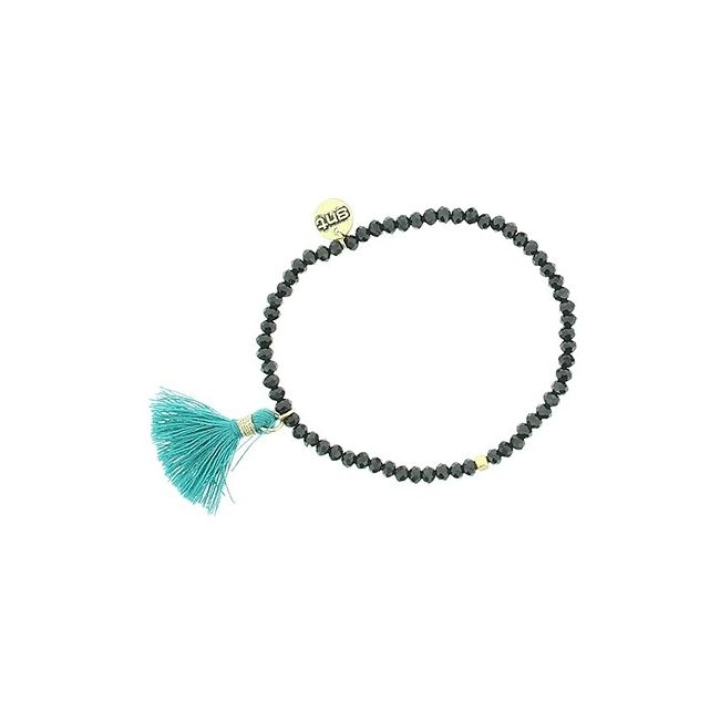 PULSERA CUENTAS FACETADAS FLECO