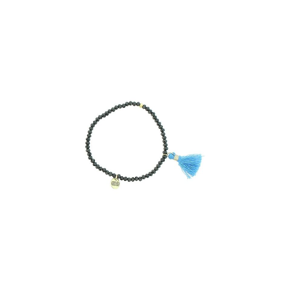PULSERA CUENTAS FACETADAS FLECO