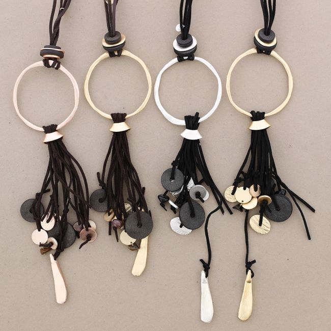 LONG PENDANT RING NECKLACE