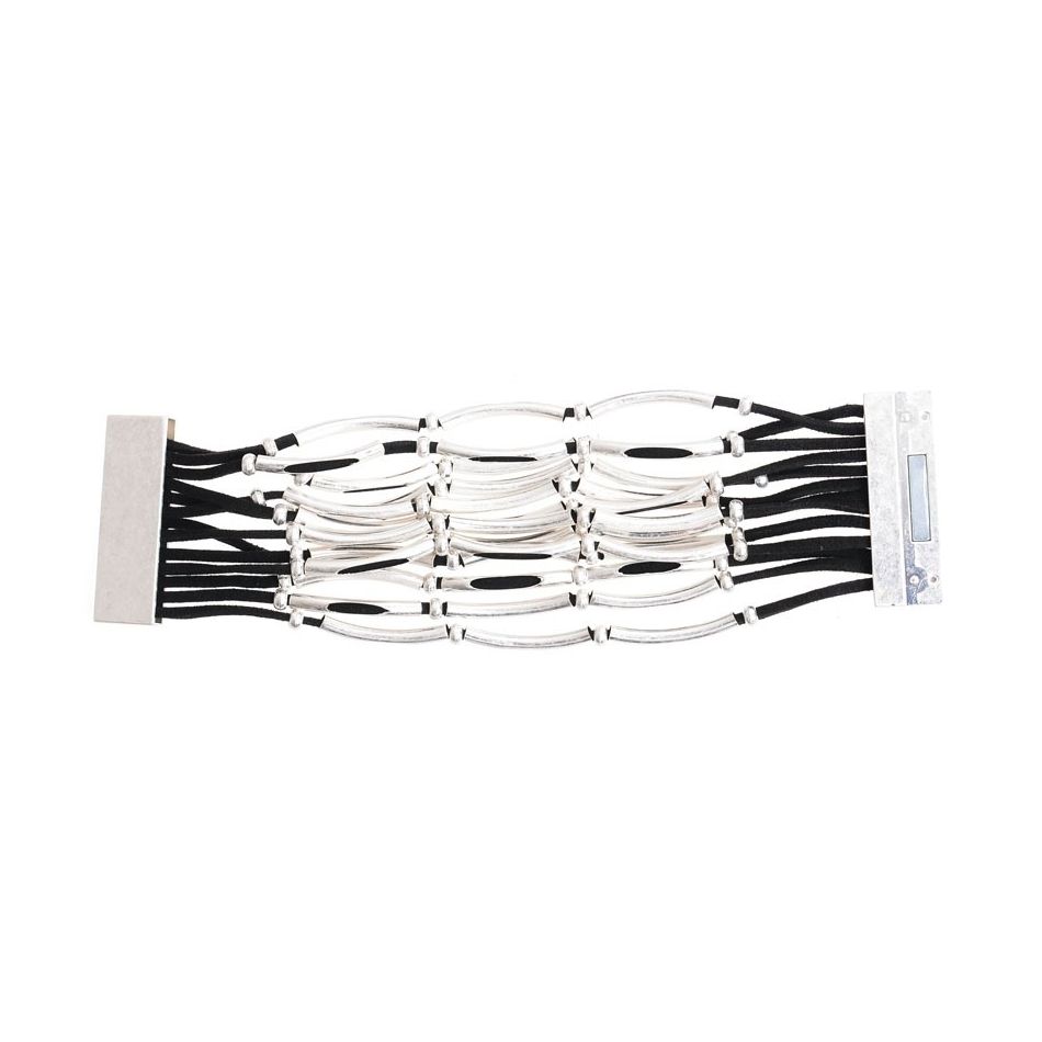 OPEN TUBES BRACELET WITH MAGNET CLOSURE