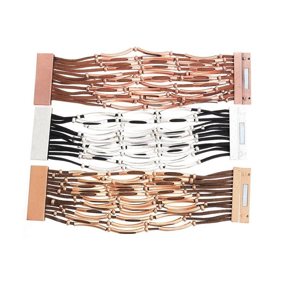PULSERA TUBITOS ABIERTOS CIERRE IMÁN