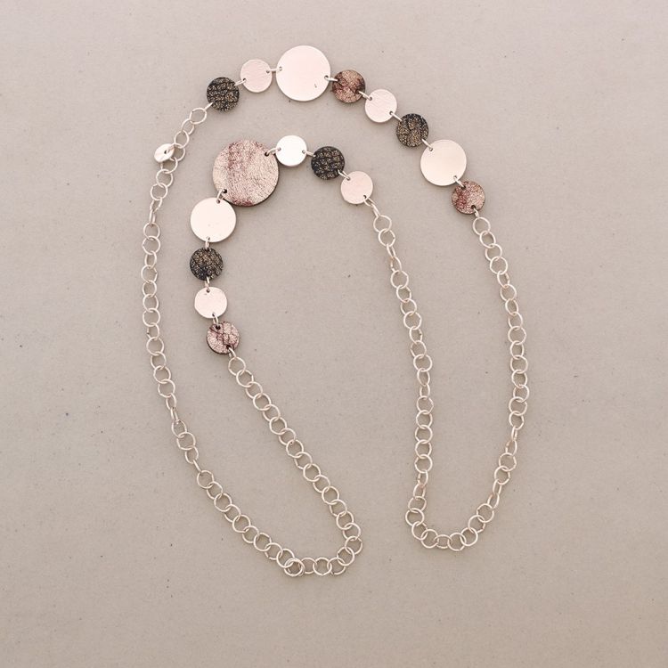 SUEDE LEATHER METAL CHAIN LONG NECKLACE