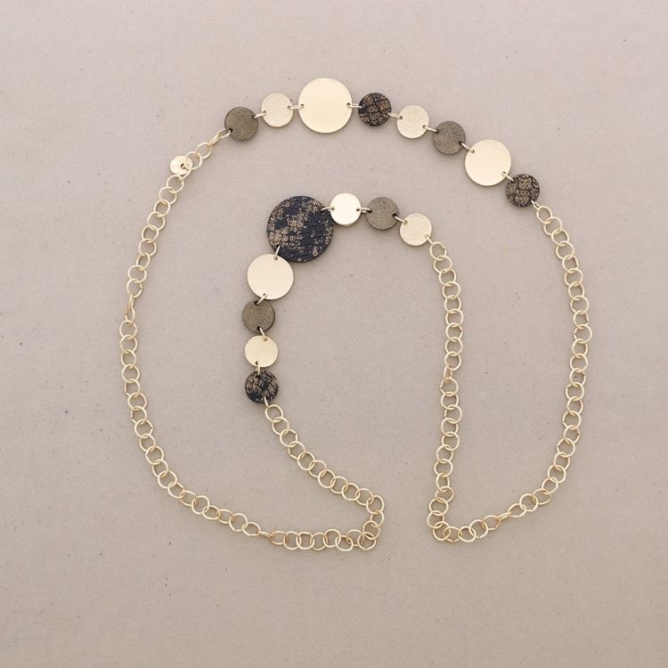 SUEDE LEATHER METAL CHAIN LONG NECKLACE 2