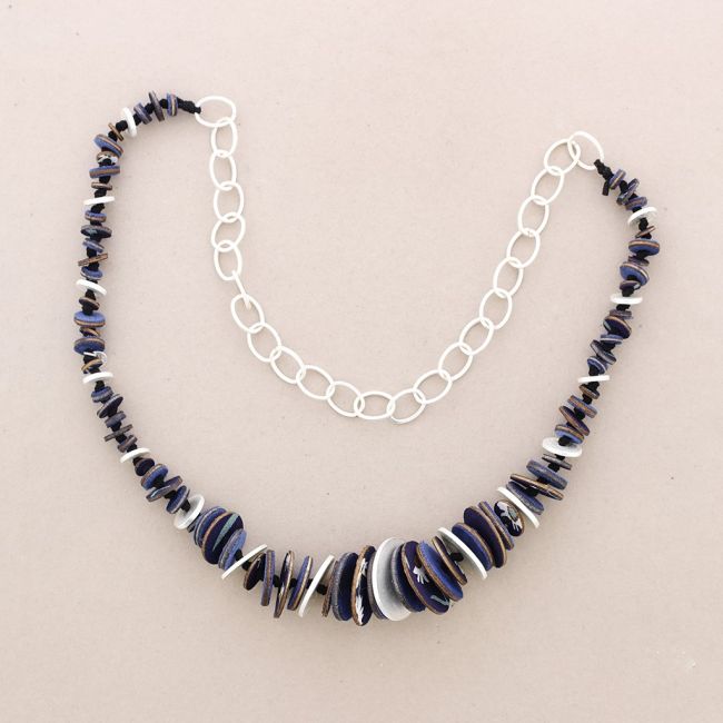SUEDE LEATHER METAL CHAIN LONG NECKLACE