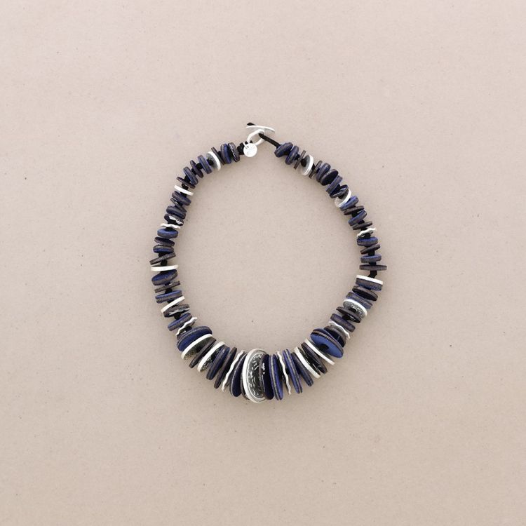 SUEDE LEATHER METAL SHORT NECKLACE