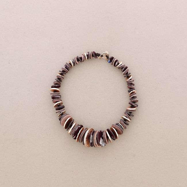 SUEDE LEATHER METAL SHORT NECKLACE