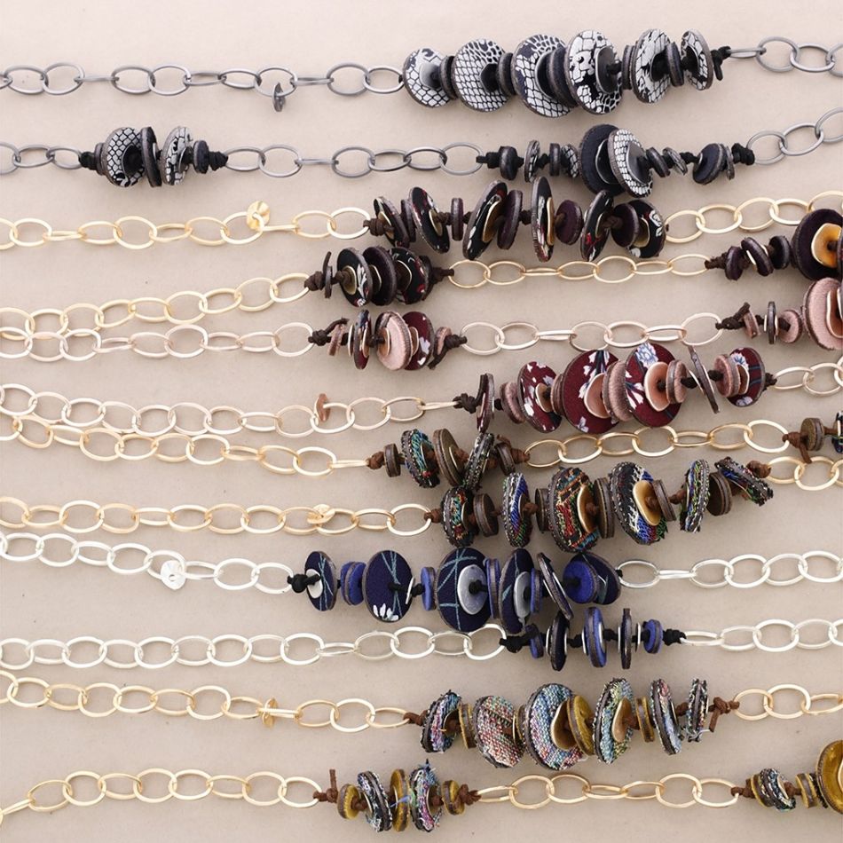 SUEDE LEATHER METAL CHAIN LONG NECKLACE