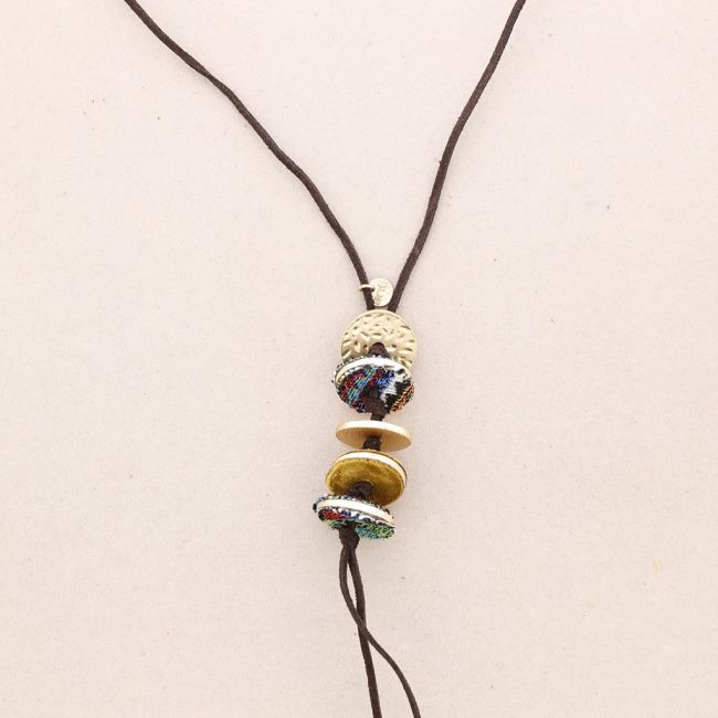 SUEDE LEATHER LONG VELVET NECKLACE