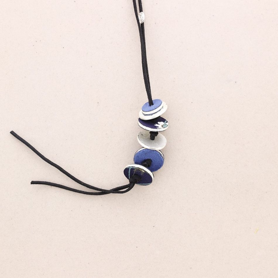 SUEDE LEATHER LONG VELVET NECKLACE