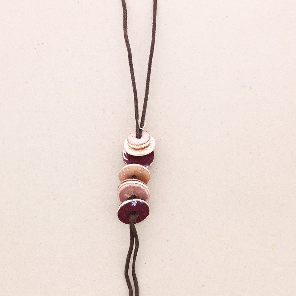SUEDE LEATHER LONG VELVET NECKLACE