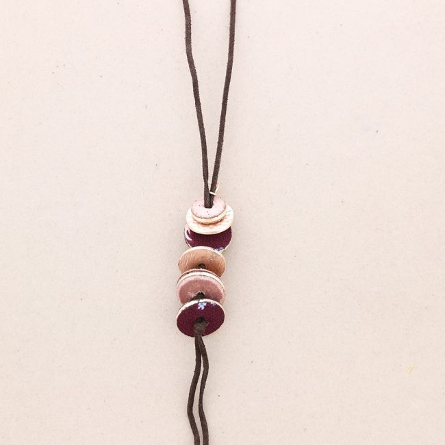 SUEDE LEATHER LONG VELVET NECKLACE