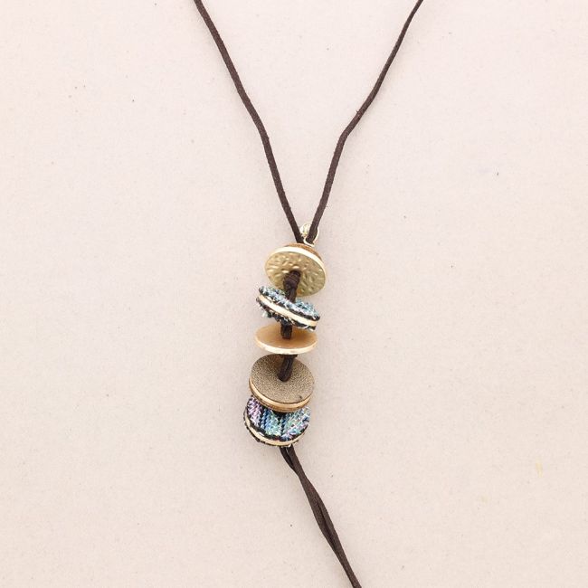 SUEDE LEATHER LONG VELVET NECKLACE