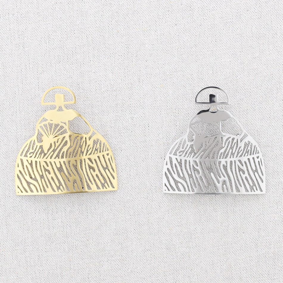 MENINA FRETWORK STEEL BROOCH